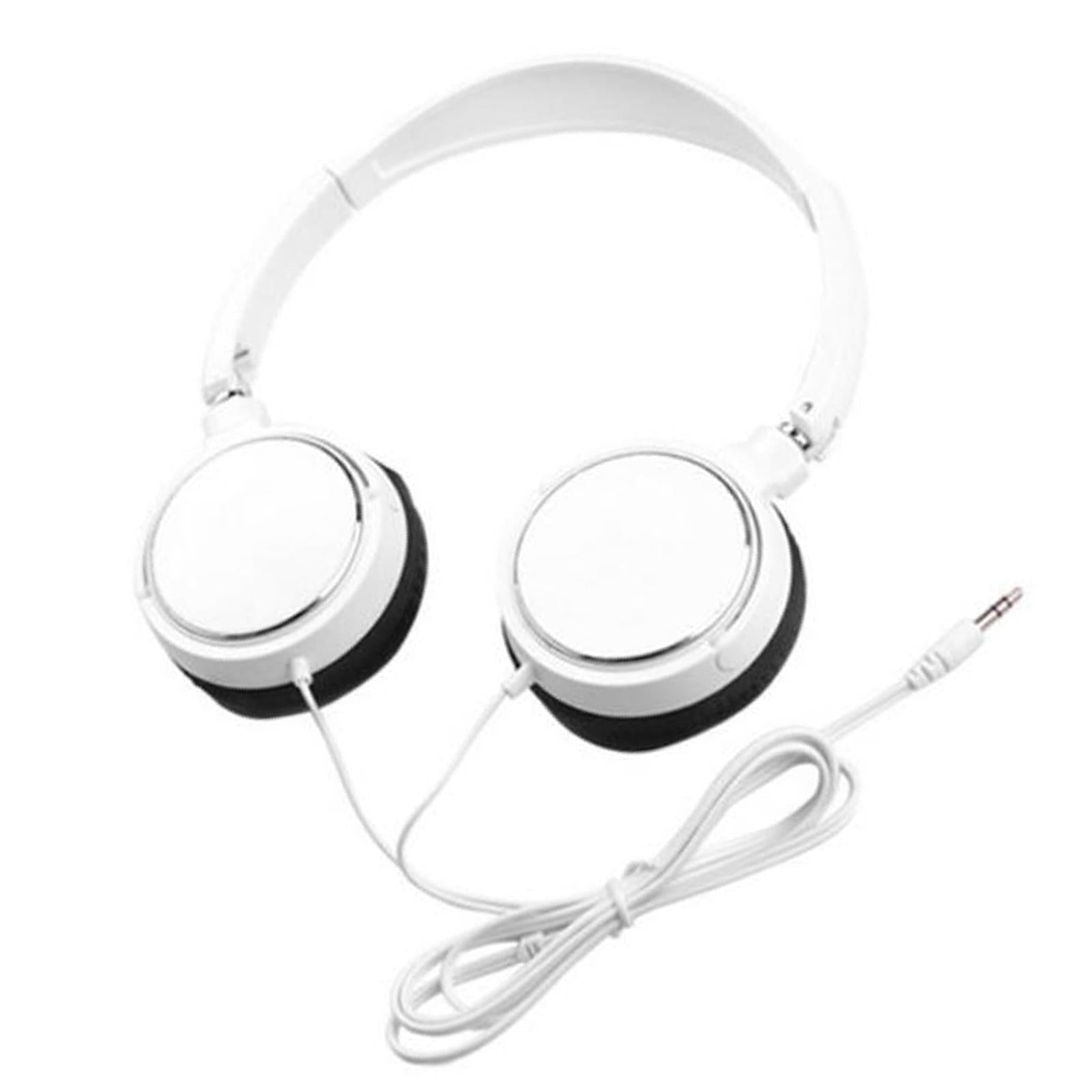 Headphones 3.5mm Audio Cable Lightweight for Cellphones Online Course White