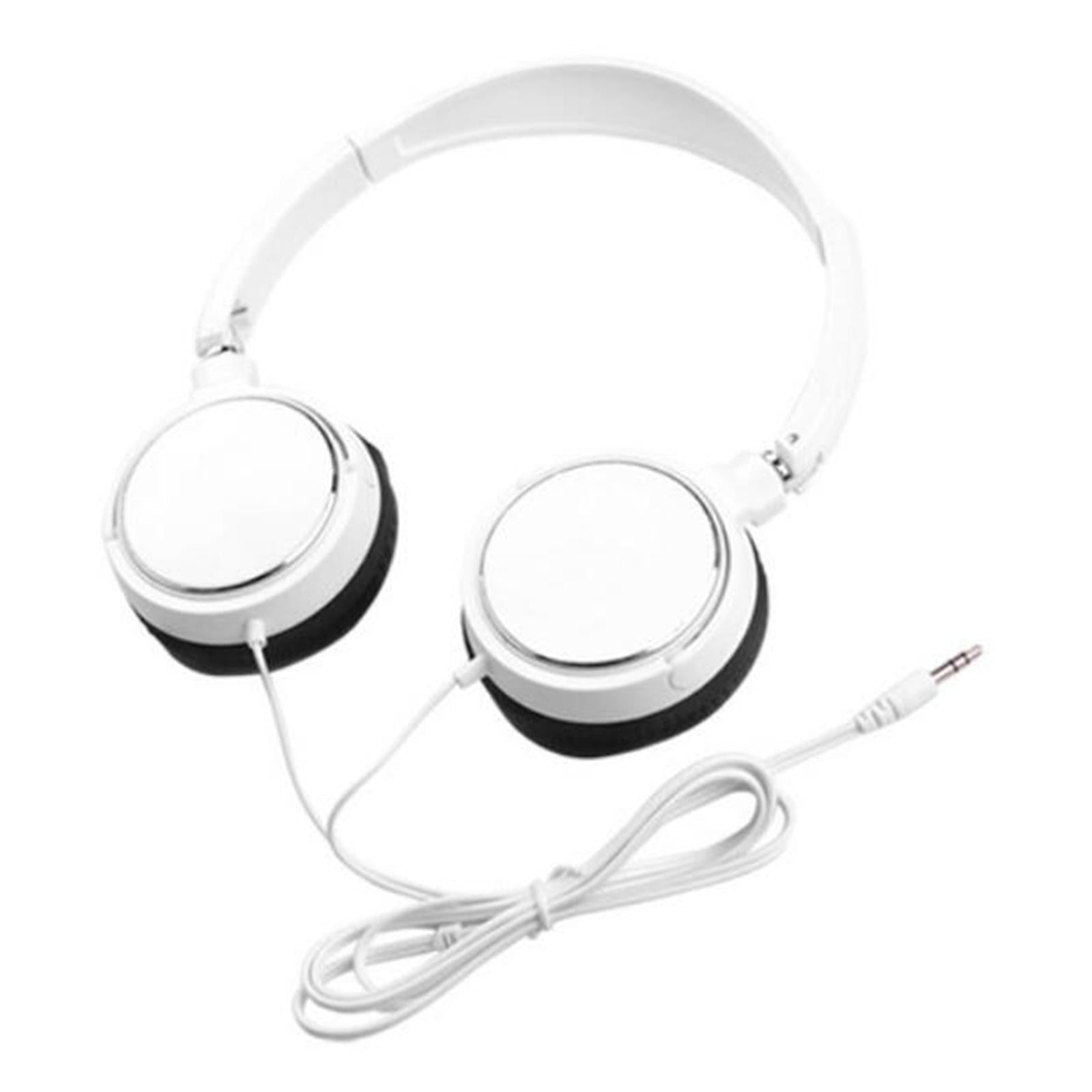 Headphones 3.5mm Audio Cable Lightweight for Cellphones Online Course White