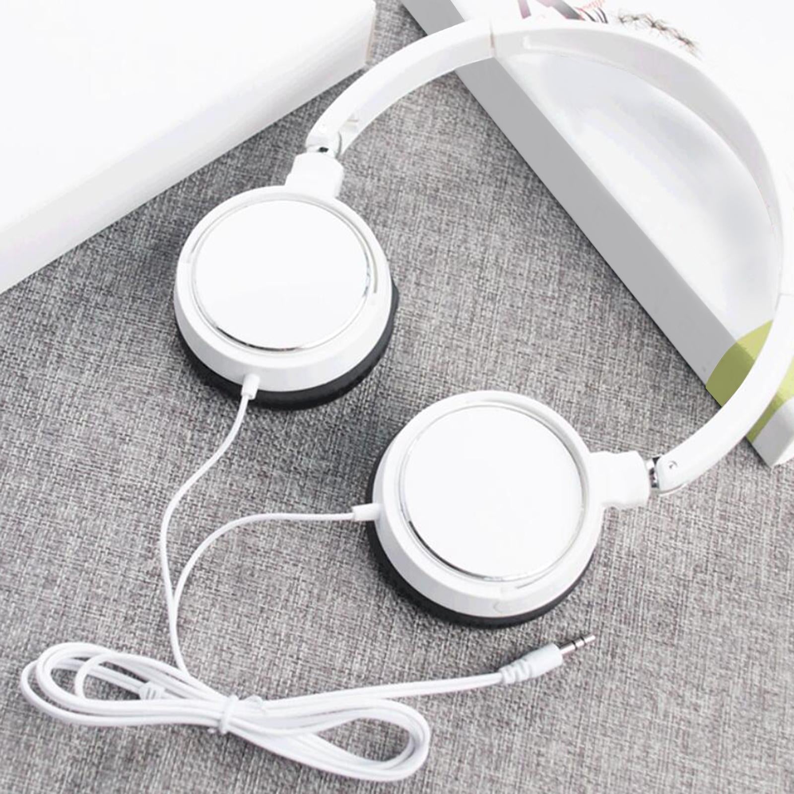 Headphones 3.5mm Audio Cable Lightweight for Cellphones Online Course White