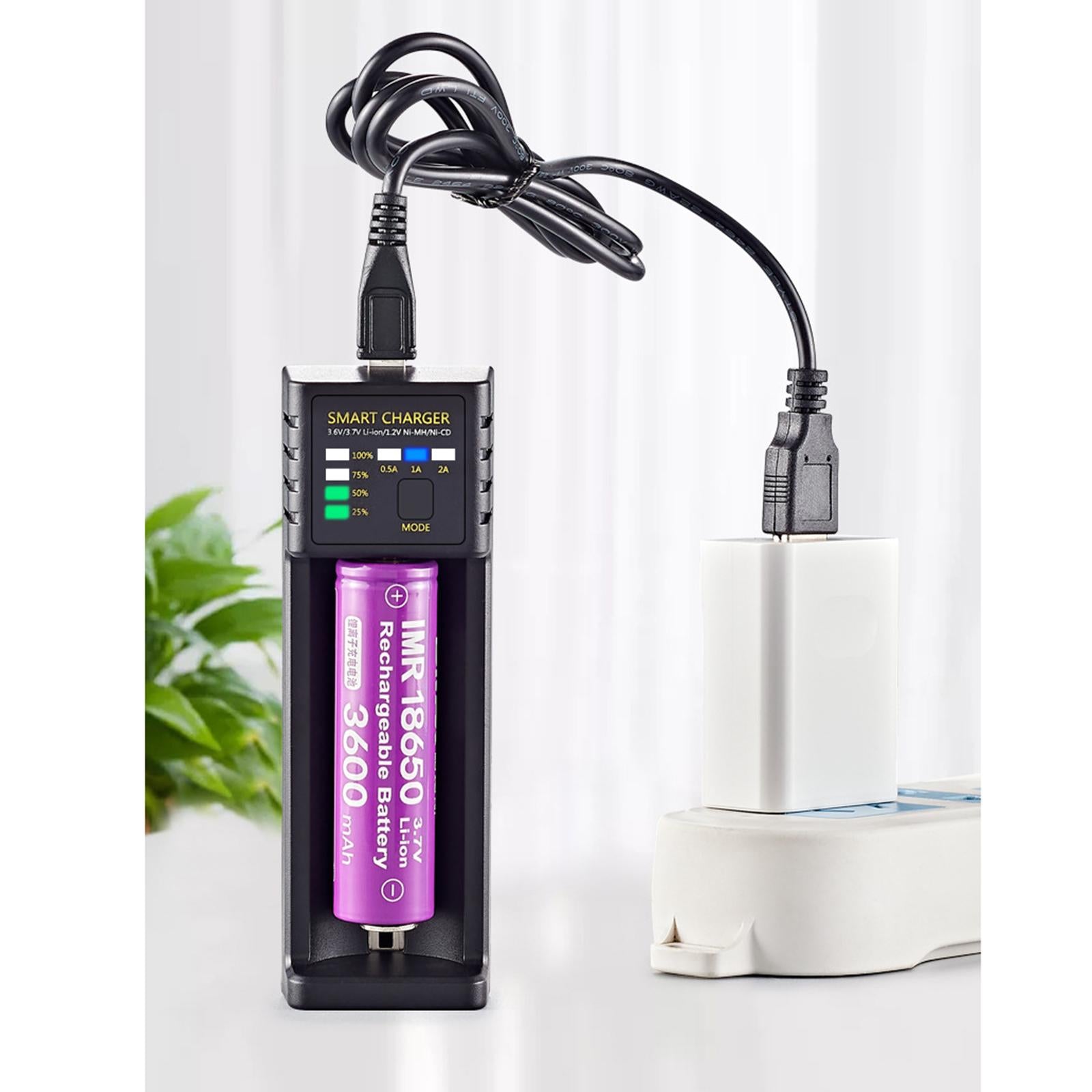 Universal 18650 Battery Charger with USB Port for 3.6V/3.7V LI-Ion Battery