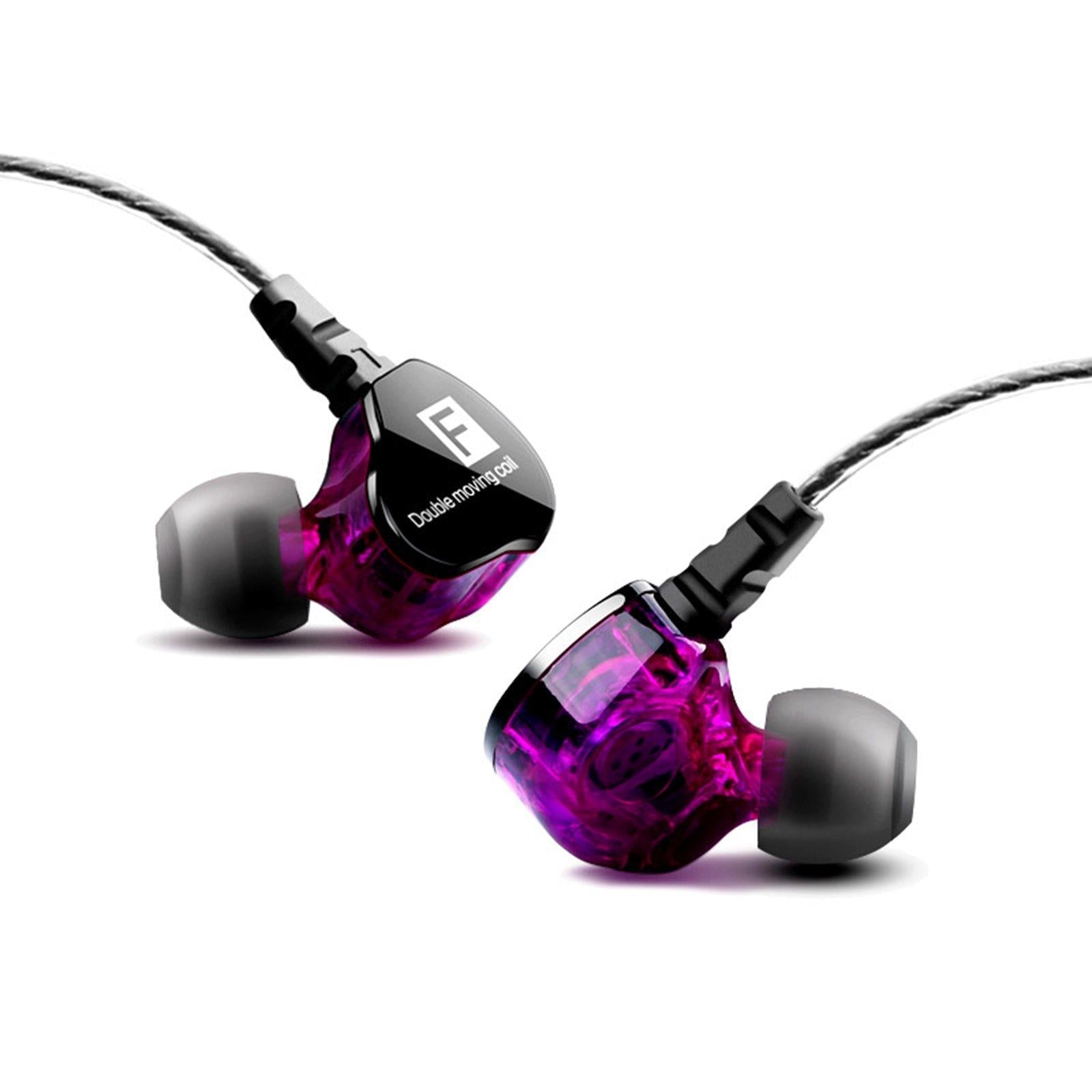 Earphones Headphones Wired in-Ear Earbuds Hi-fi Headset Stereo  Purple