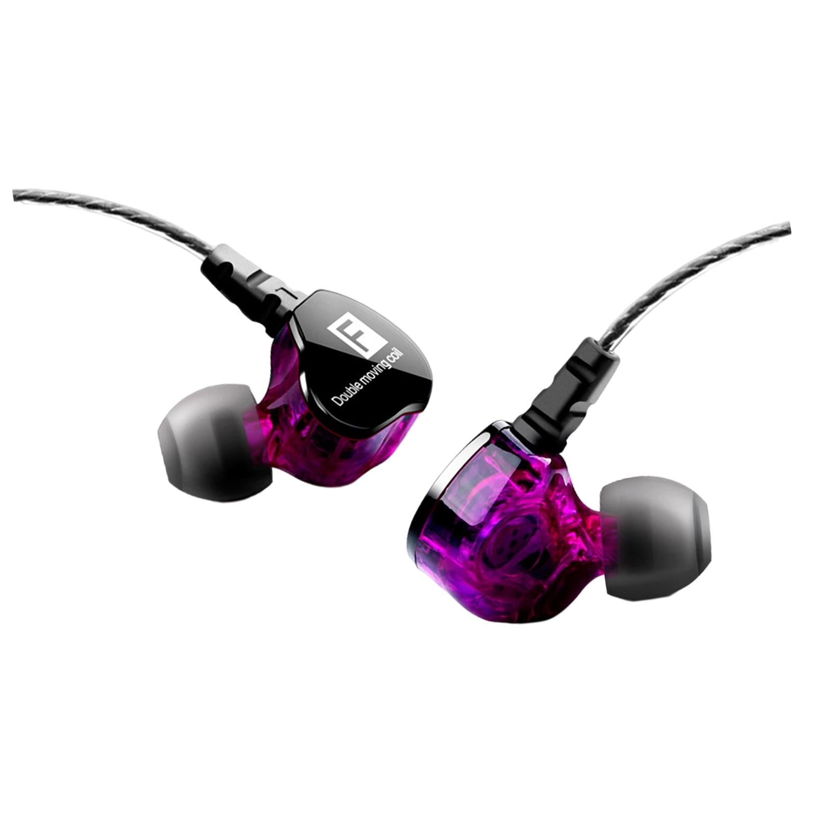 Earphones Headphones Wired in-Ear Earbuds Hi-fi Headset Stereo  Purple