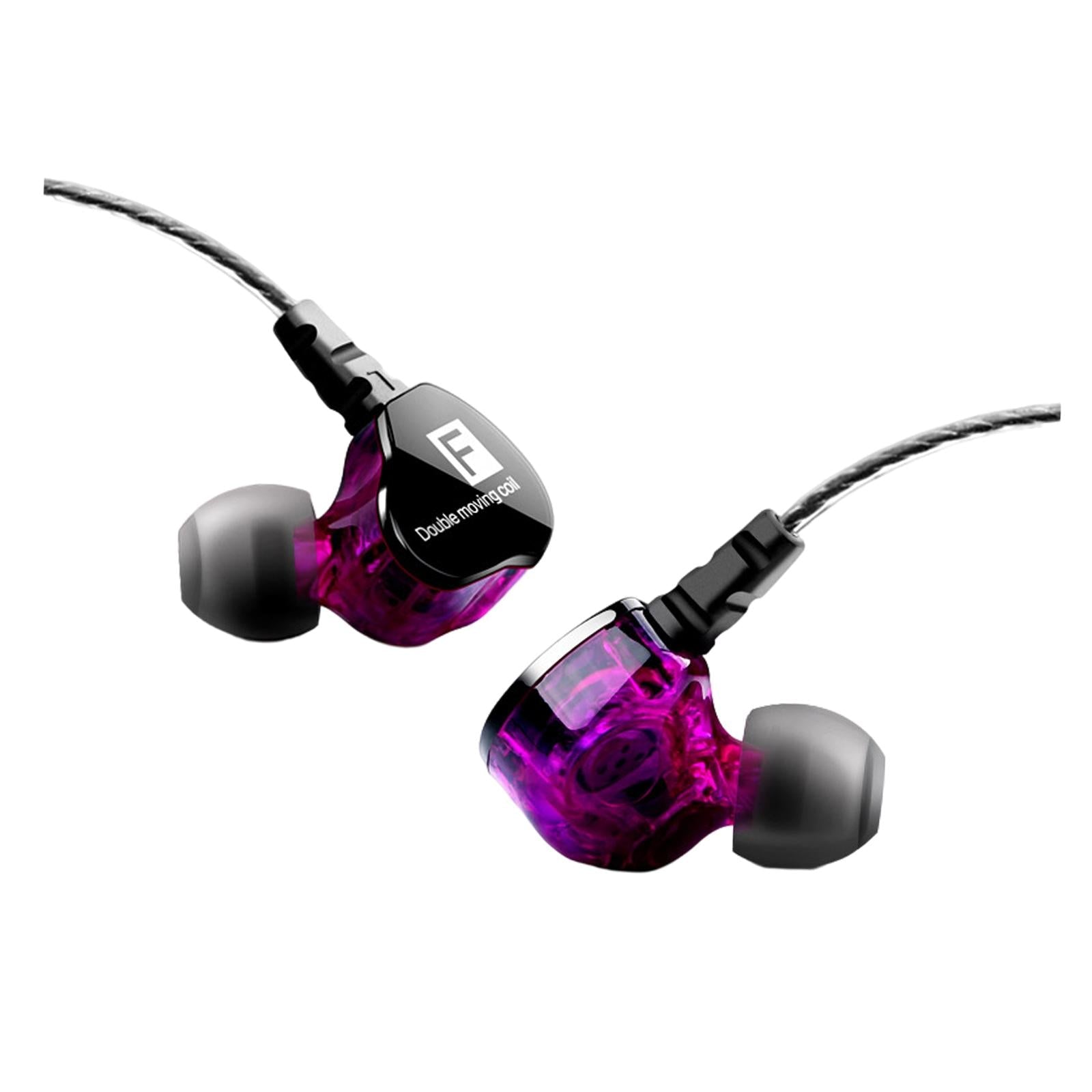 Earphones Headphones Wired in-Ear Earbuds Hi-fi Headset Stereo  Purple