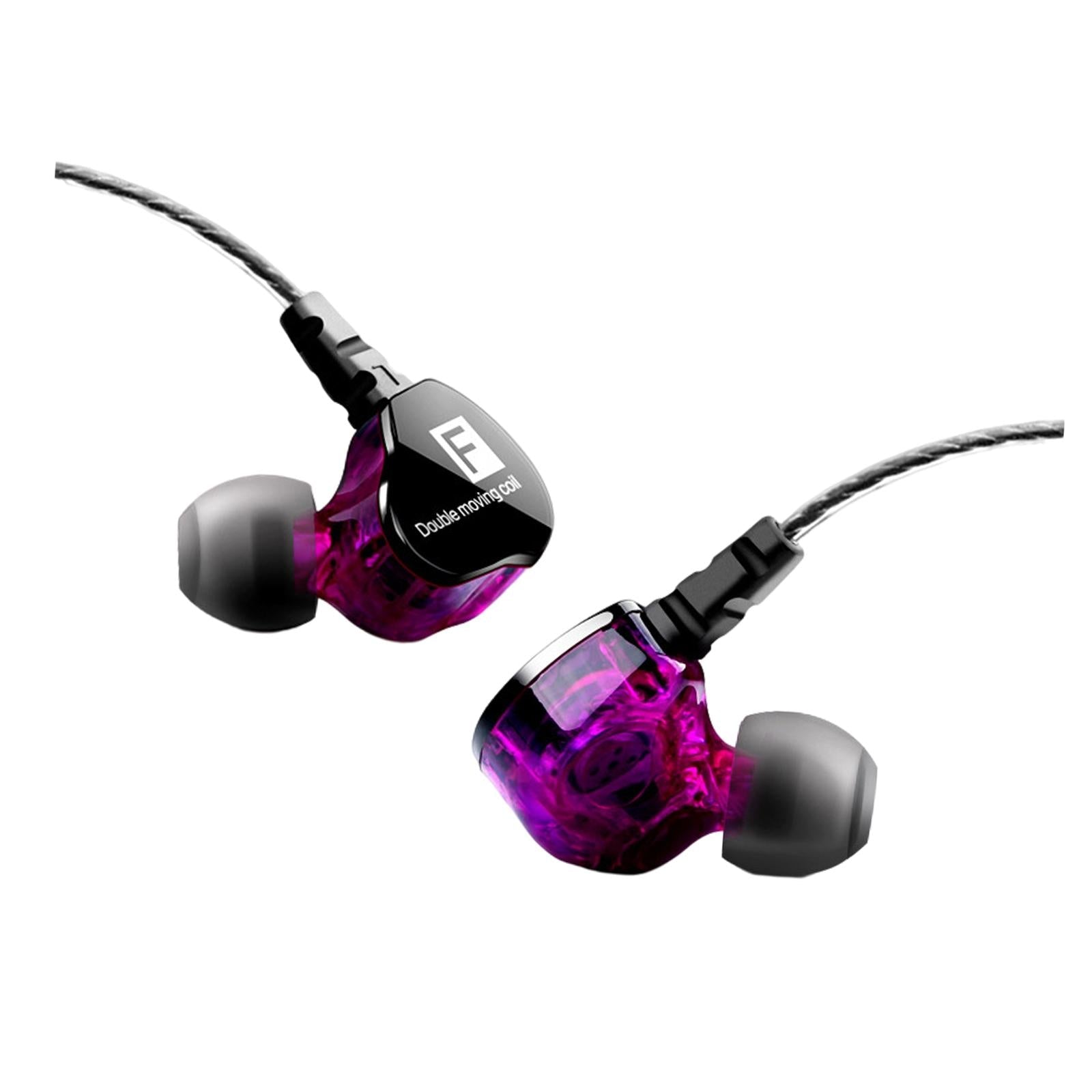 Earphones Headphones Wired in-Ear Earbuds Hi-fi Headset Stereo  Purple