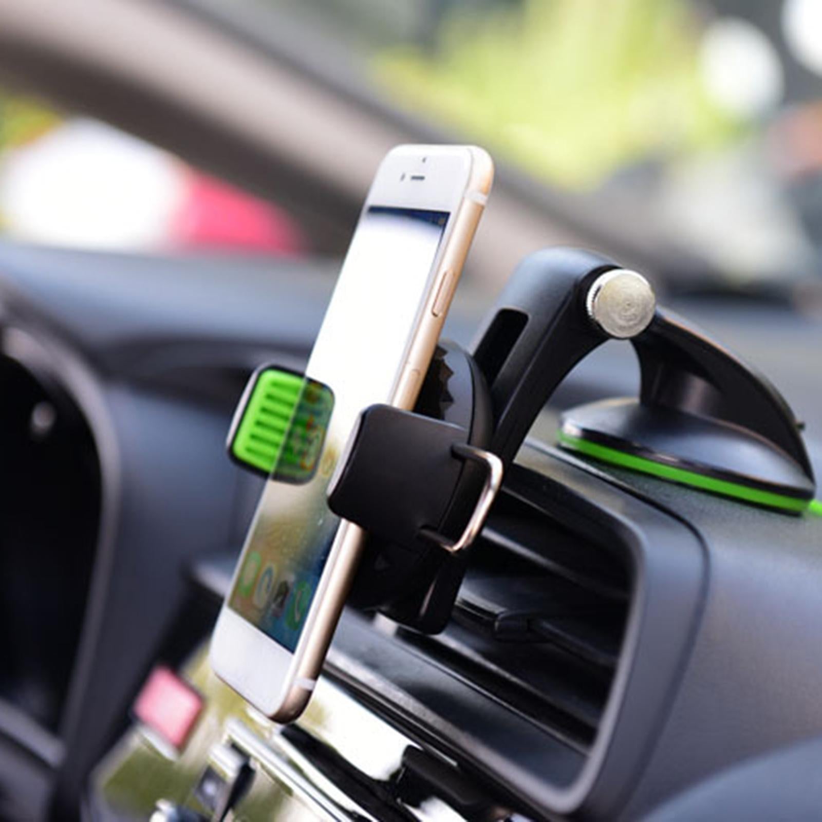 Car Phone Holder Adjustable Stand for Dashboard Air Vent Suction Green