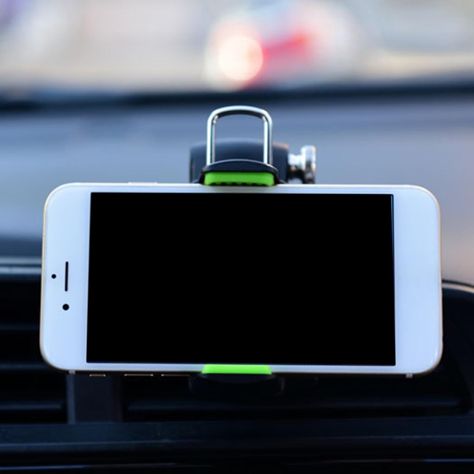 Car Phone Holder Adjustable Stand for Dashboard Air Vent Suction Green