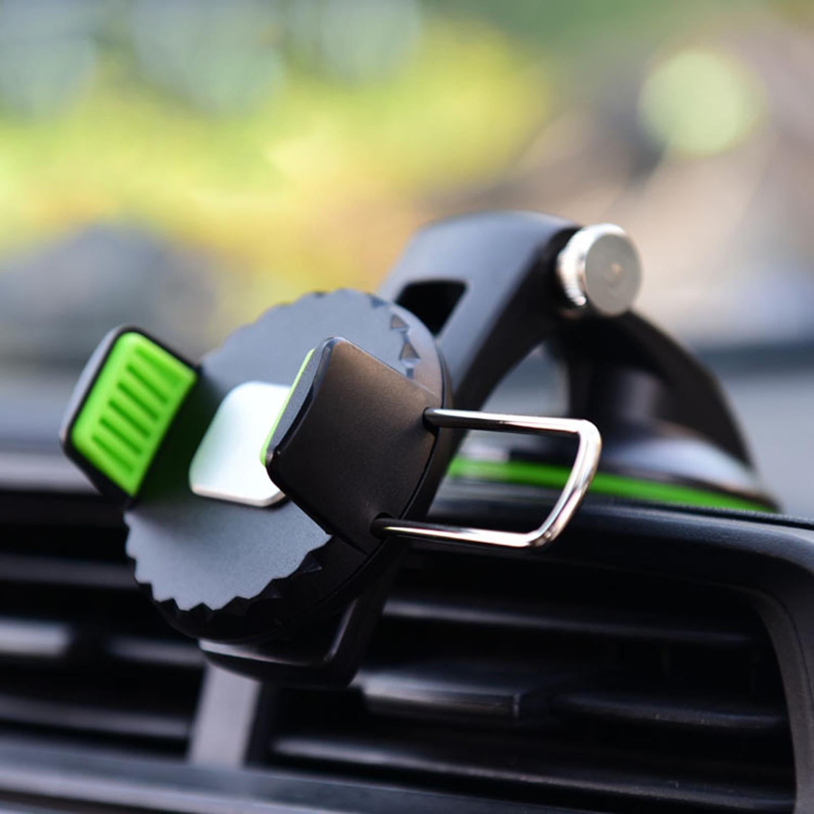 Car Phone Holder Adjustable Stand for Dashboard Air Vent Suction Green