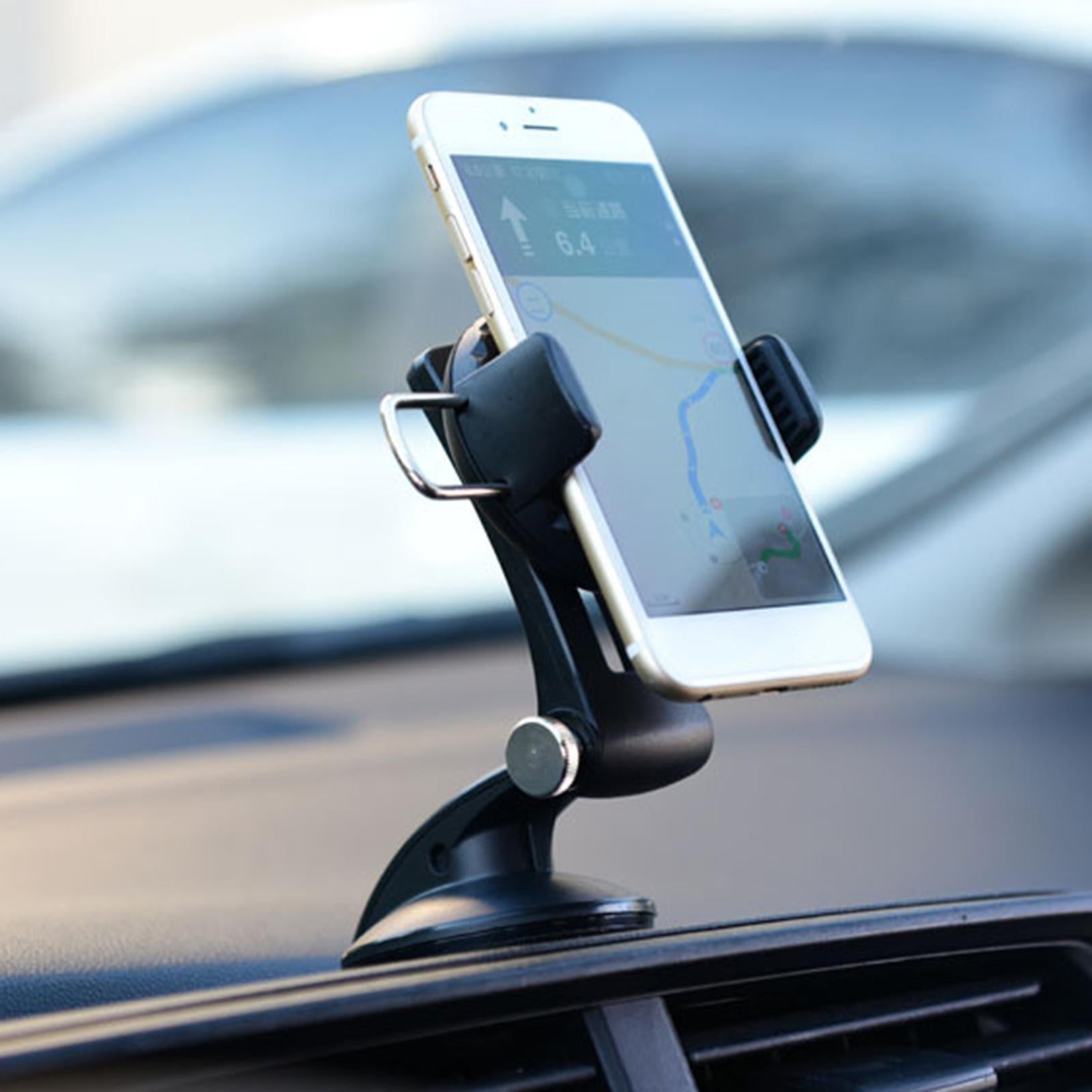 Car Phone Holder Adjustable Stand for Dashboard Air Vent Suction Black