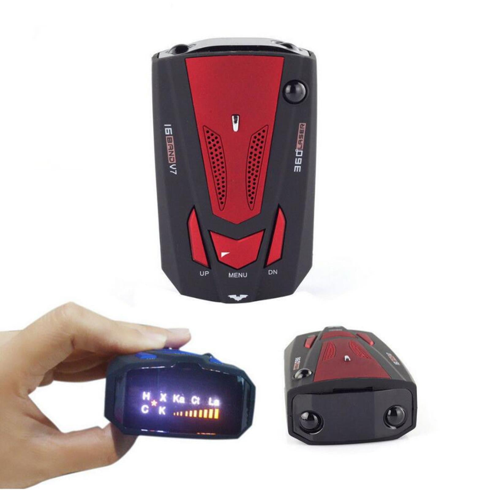 V7 360 Degree 16 Band Car Detector Laser Speed Detector Black