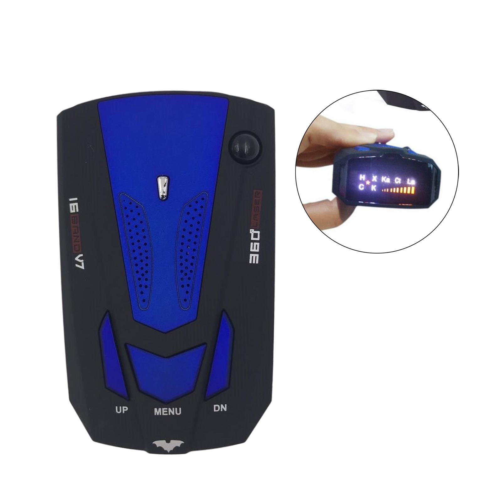 V7 360 Degree 16 Band Car Detector Laser Speed Detector Blue