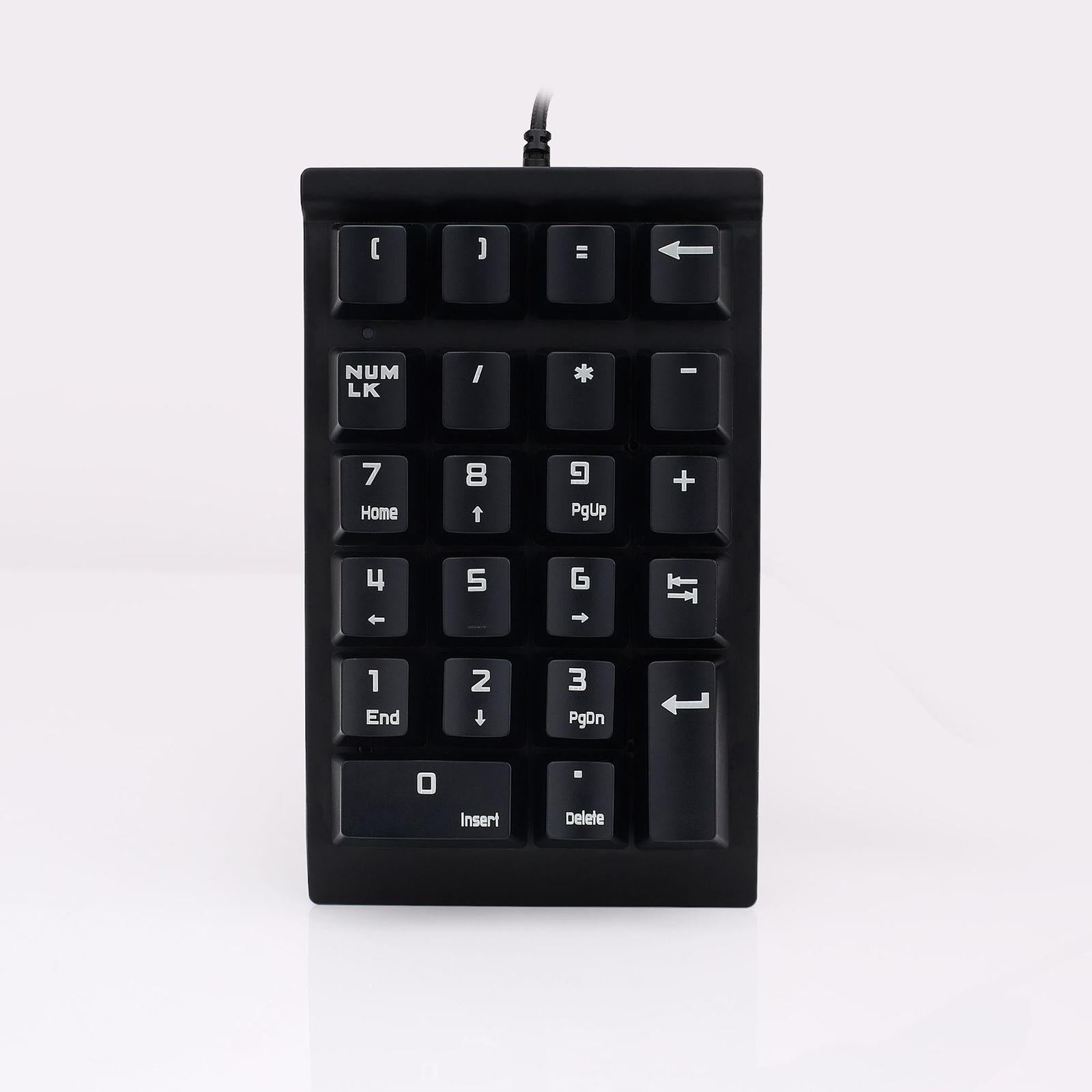 Wired Numeric Keypad Financial Accounting Laptop PC 22-Key Numpad Black