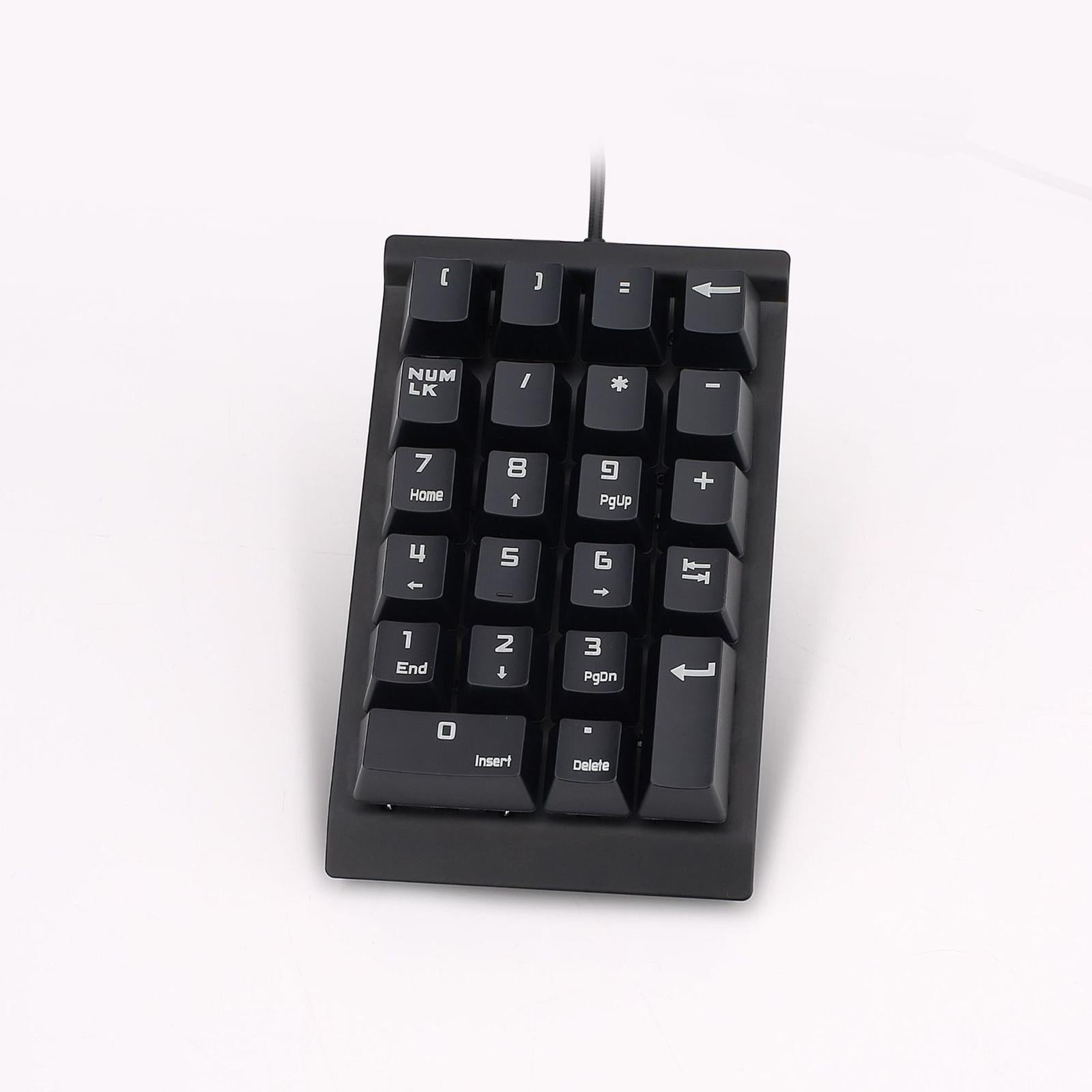 Wired Numeric Keypad Financial Accounting Laptop PC 22-Key Numpad Black