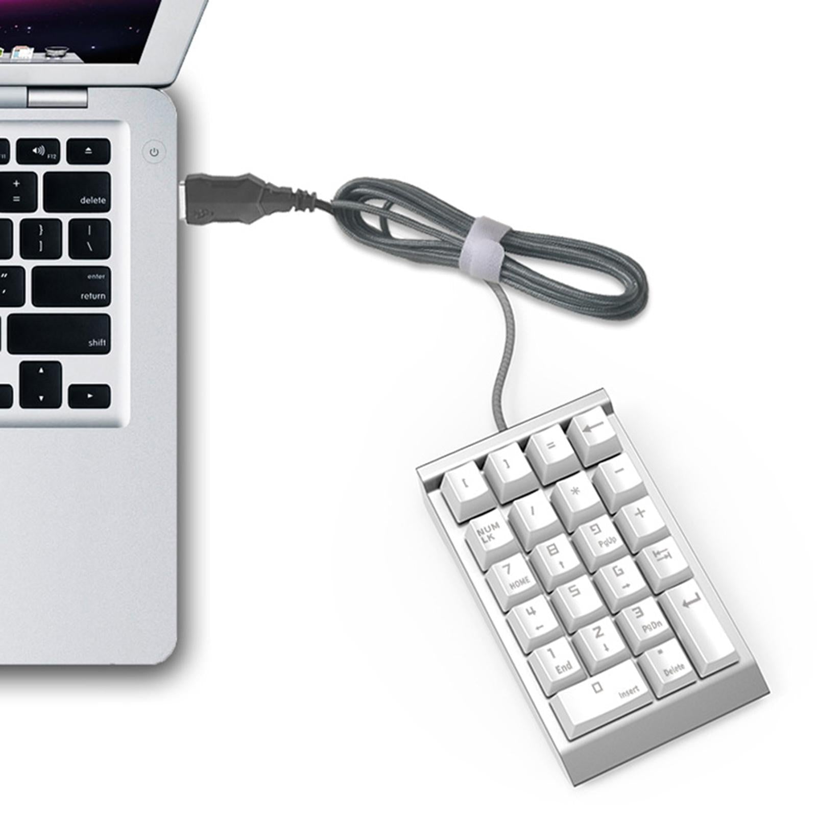 Wired Numeric Keypad Financial Accounting Laptop PC 22-Key Numpad White