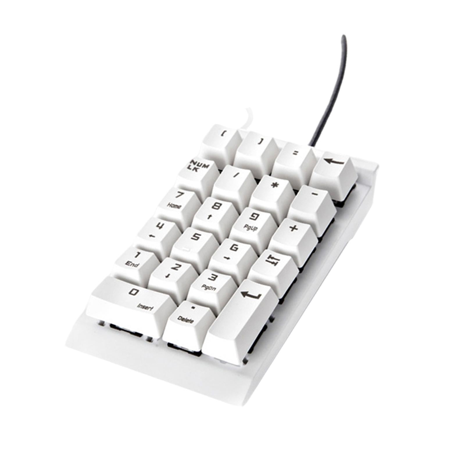 Wired Numeric Keypad Financial Accounting Laptop PC 22-Key Numpad White