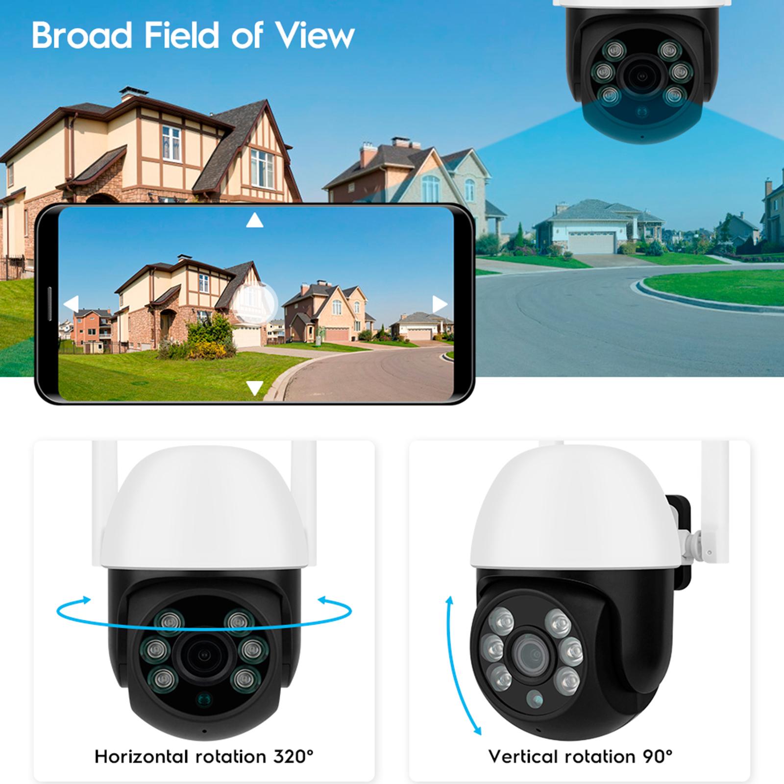 Outdoor Camera Wireless WiFi Home Surveillance Plug-Eu Weatherproof Pan Tile