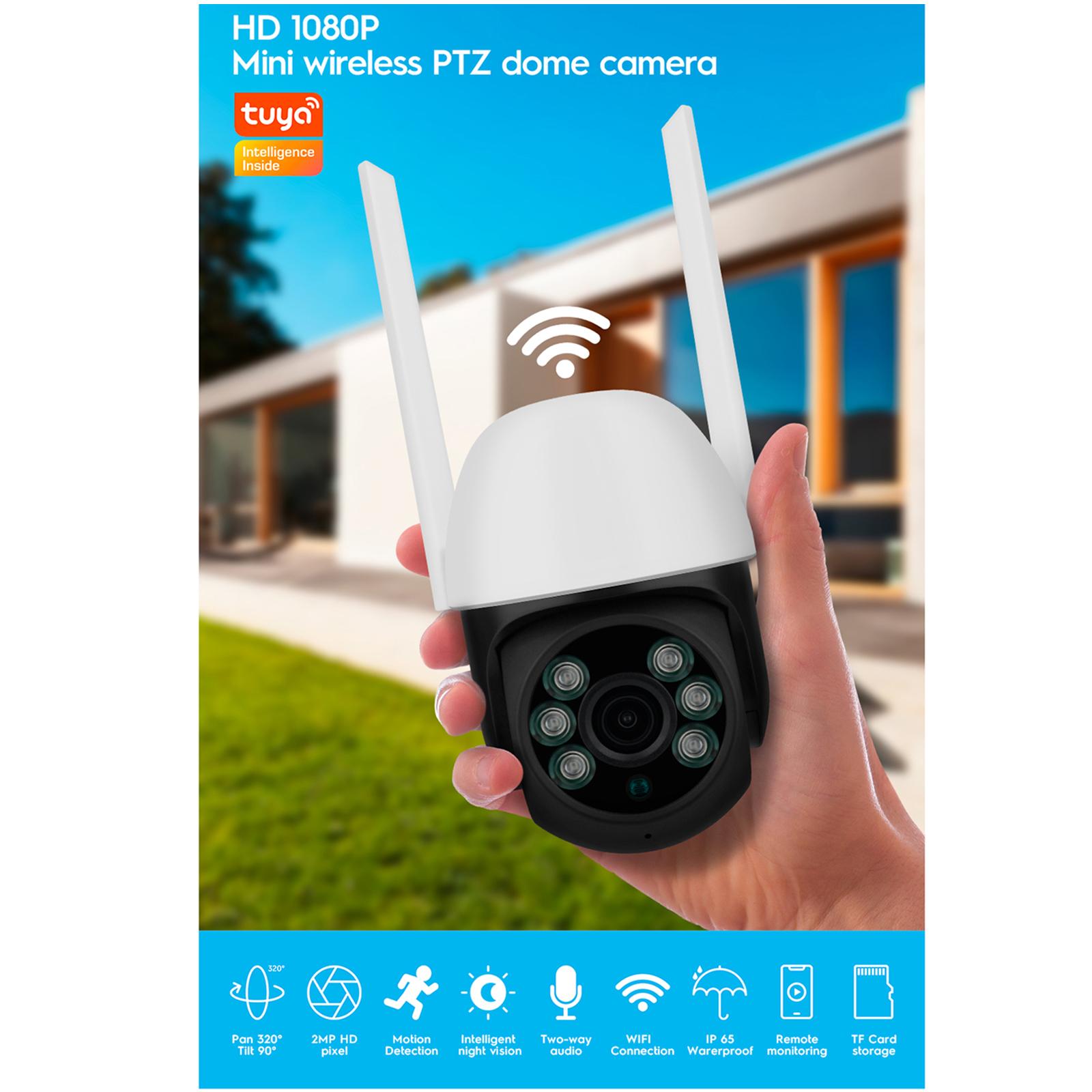 Outdoor Camera Wireless WiFi Home Surveillance Plug-Eu Weatherproof Pan Tile