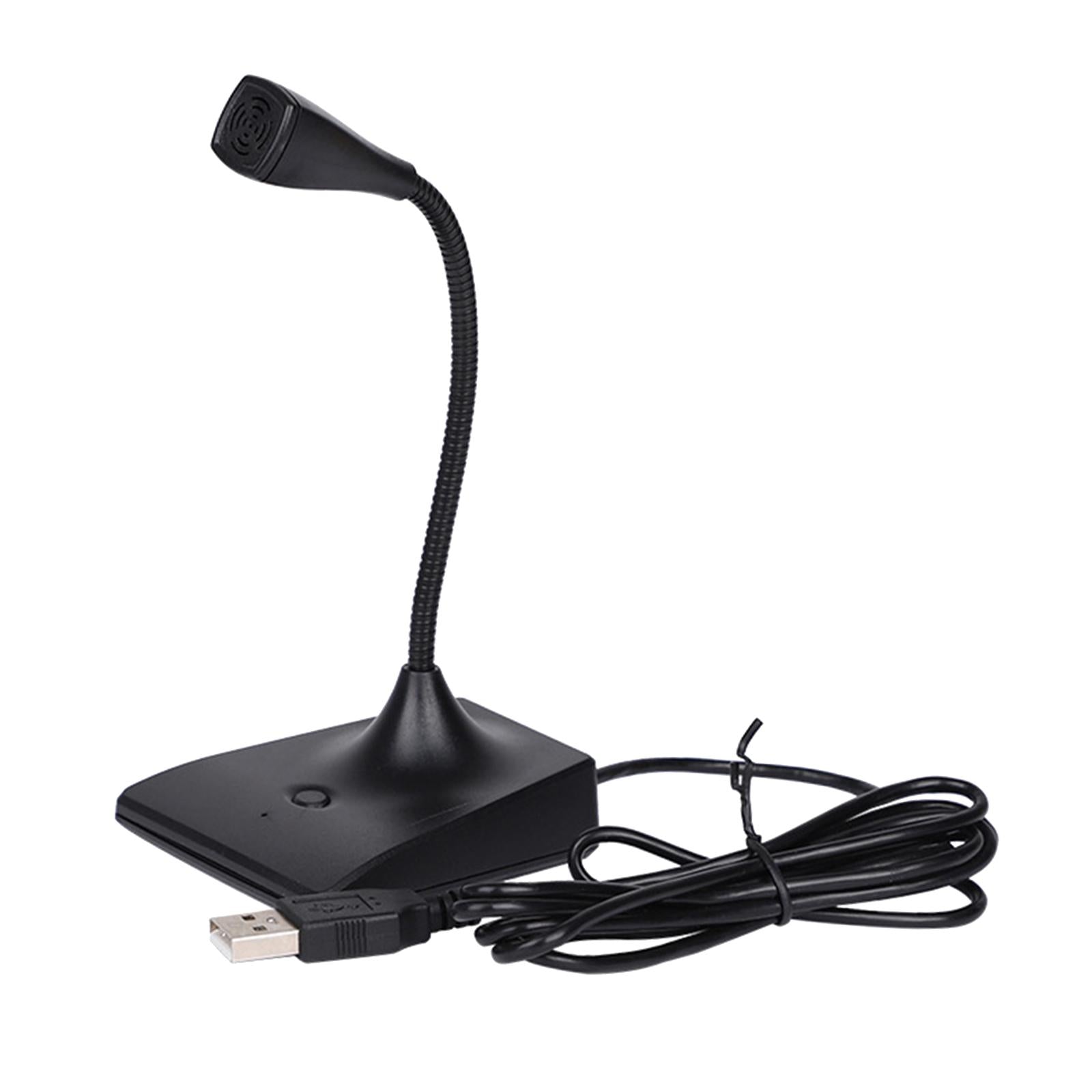 USB Computer Microphone Plug and Play Adjustable Gooseneck for PC Gaming