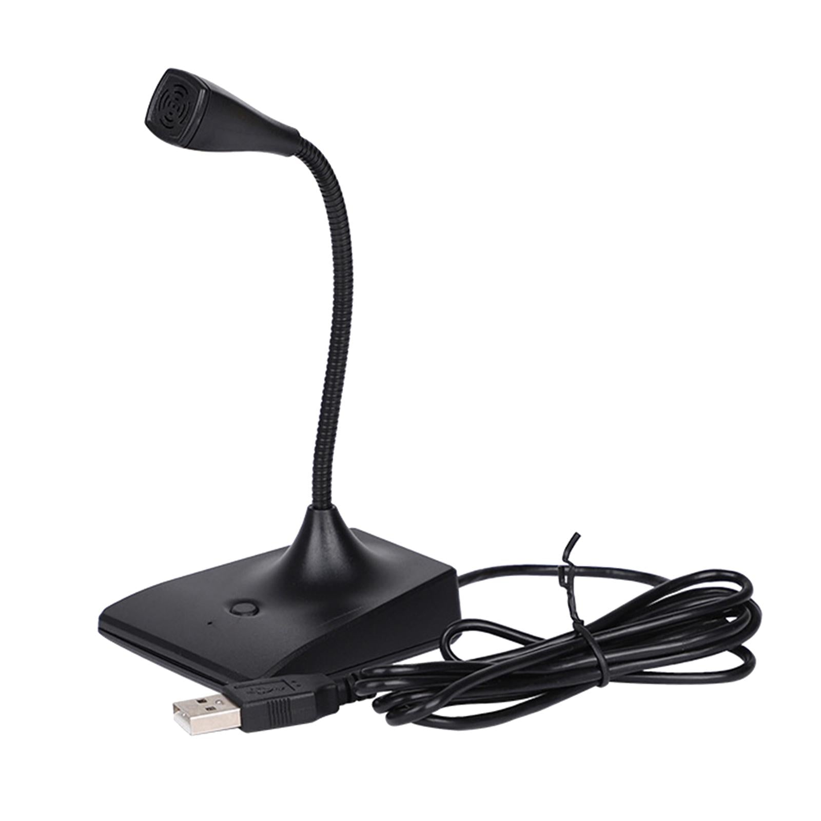 USB Computer Microphone Plug and Play Adjustable Gooseneck for PC Gaming