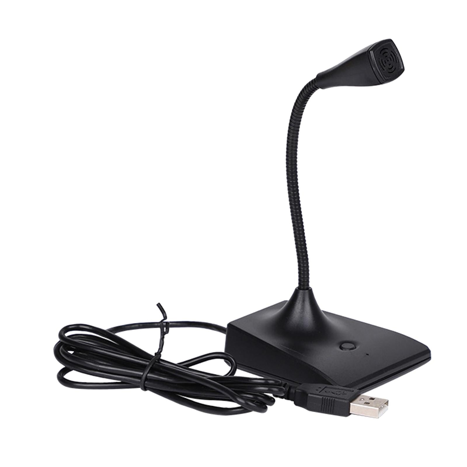 USB Computer Microphone Plug and Play Adjustable Gooseneck for PC Gaming