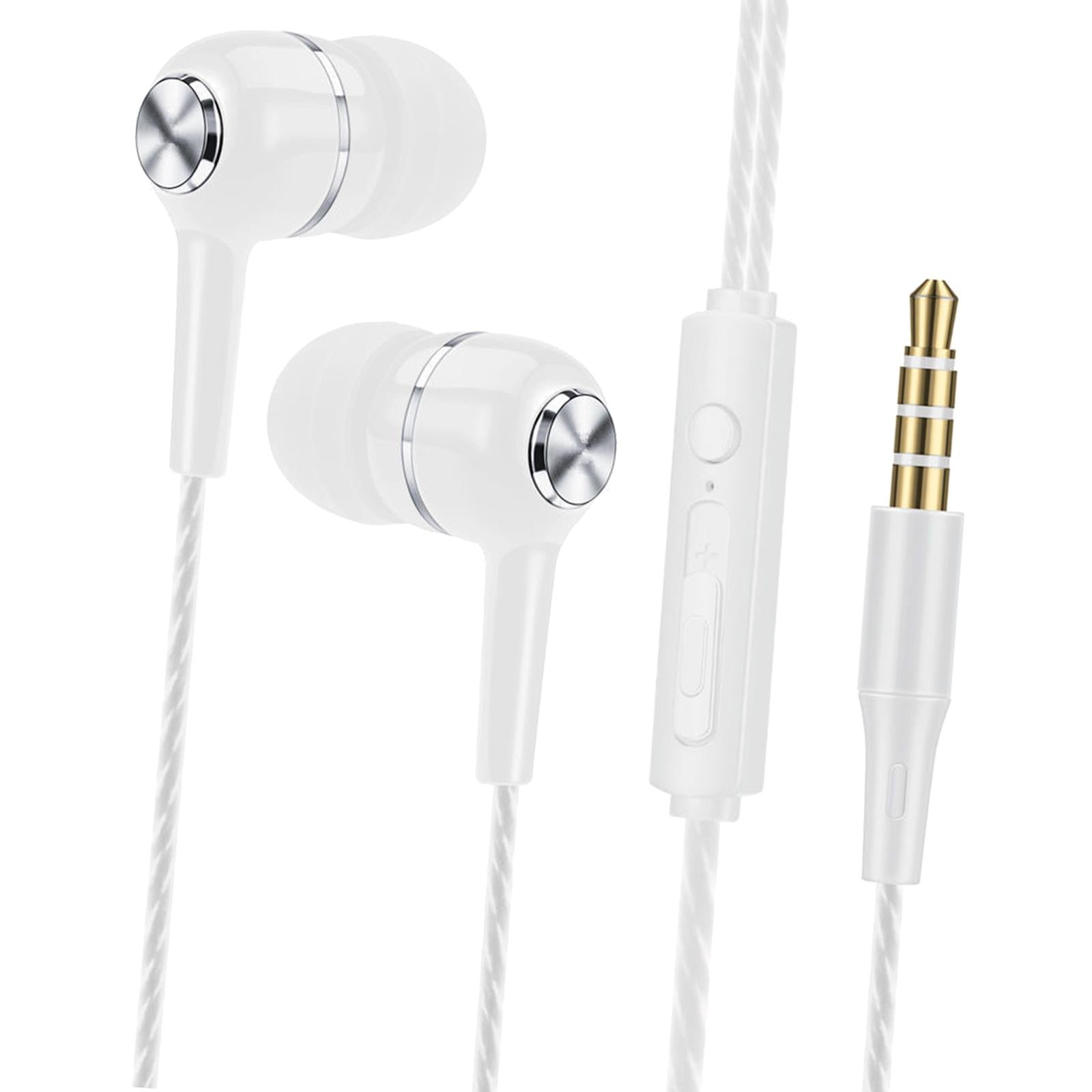 Wired Earphone in Ear Built in Mic Noise Cancellation for Music Adult white