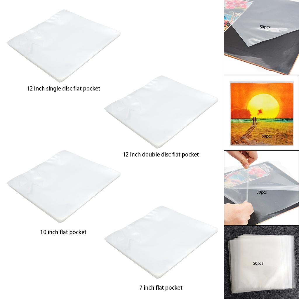 Vinyl Record Outer Sleeves Outer Sleeve Resealable for Collect 12Inch 50pcs