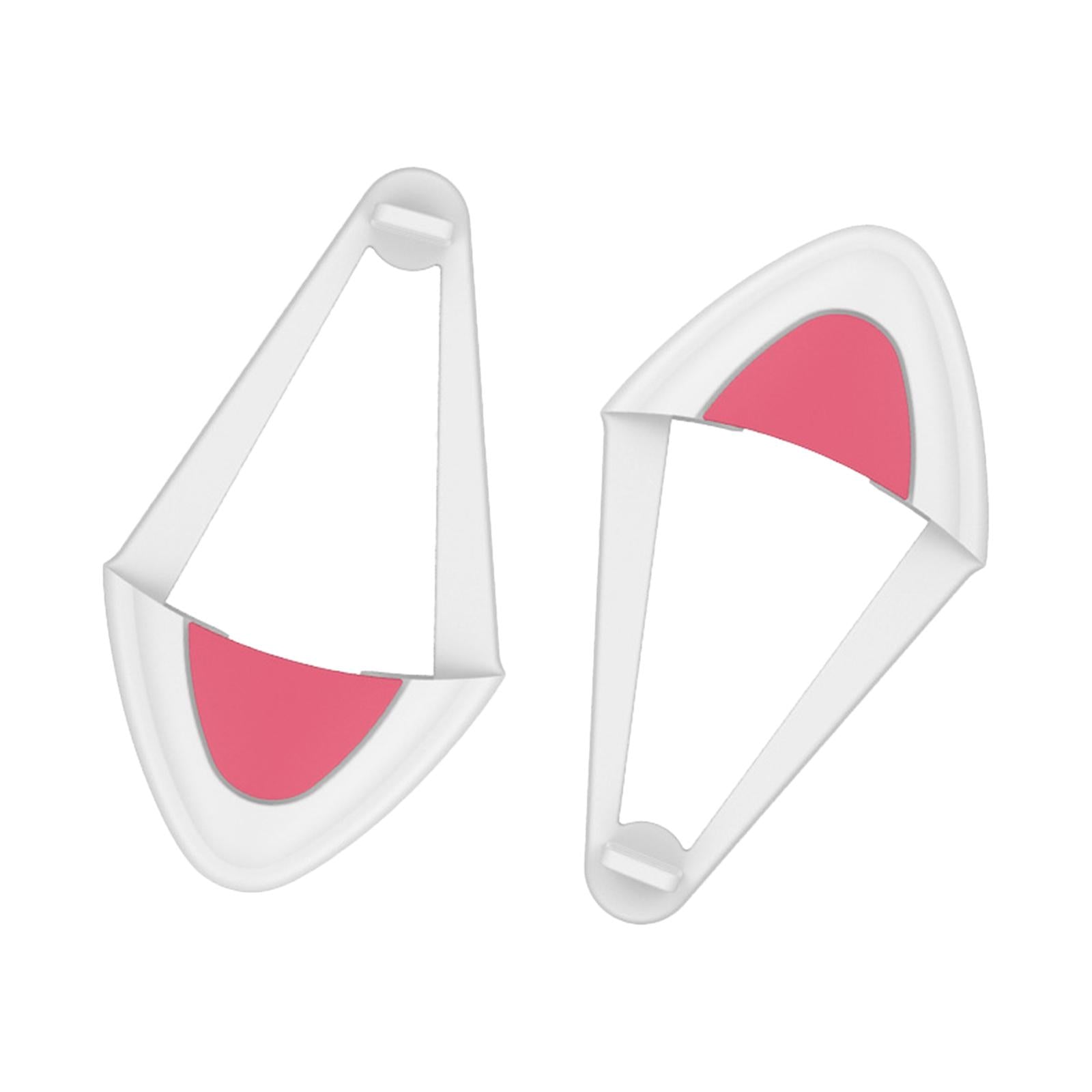 2Pcs Cat Ears Attachment Silicone Cute for Gaming Headphones White Pink