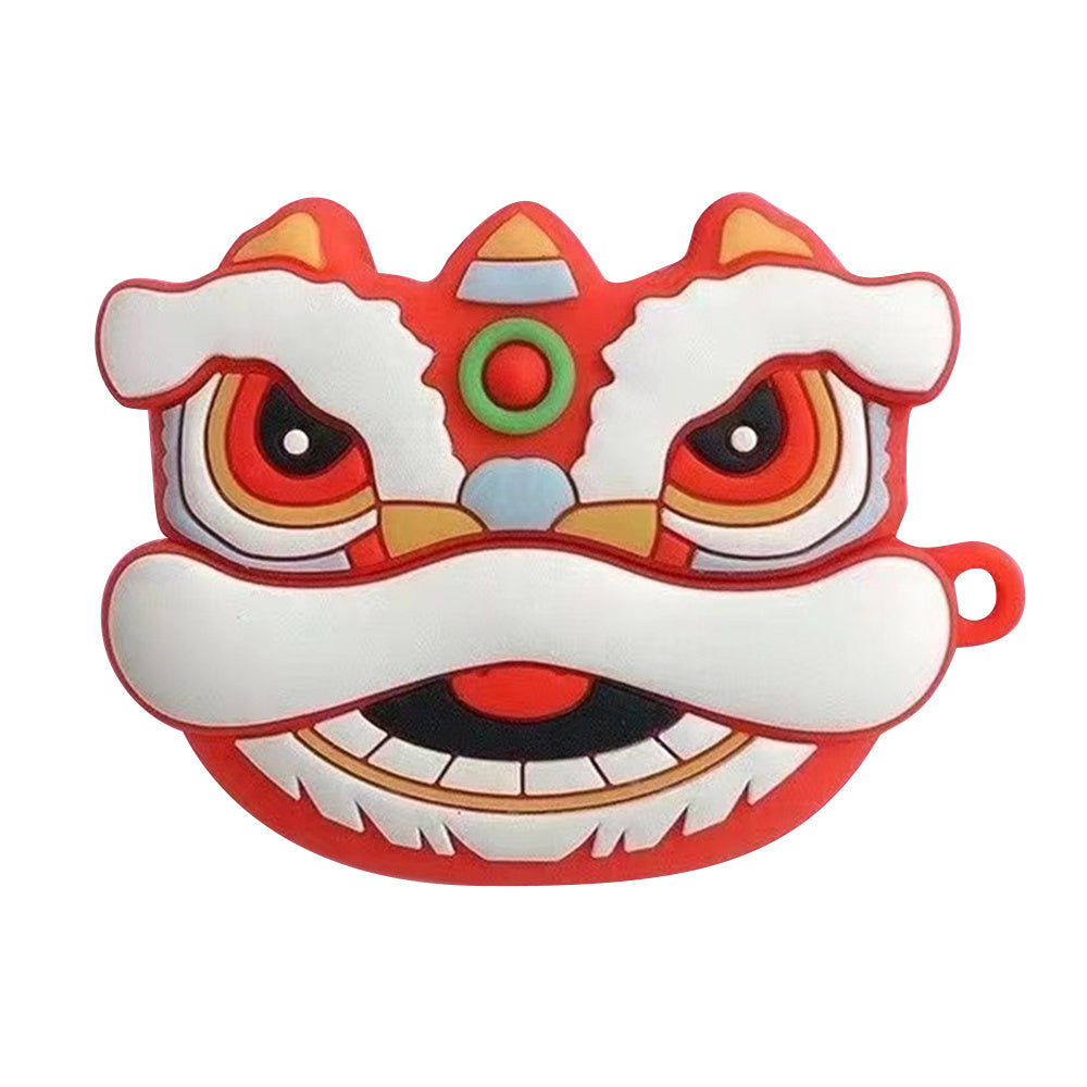 For Xiaomi Redmi Buds 4 Lite Cartoon Design Bluetooth Earphone Silicone Anti-drop Cover - Red Lion