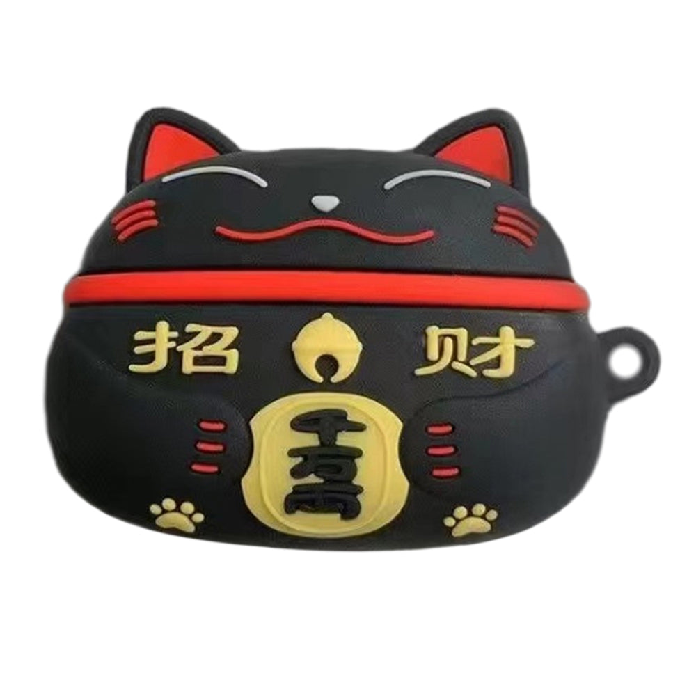 For Xiaomi Redmi AirDots 3 Pro Cute Cartoon Silicone Cover Bluetooth Earphone Protective Sleeve - Black Lucky Cat