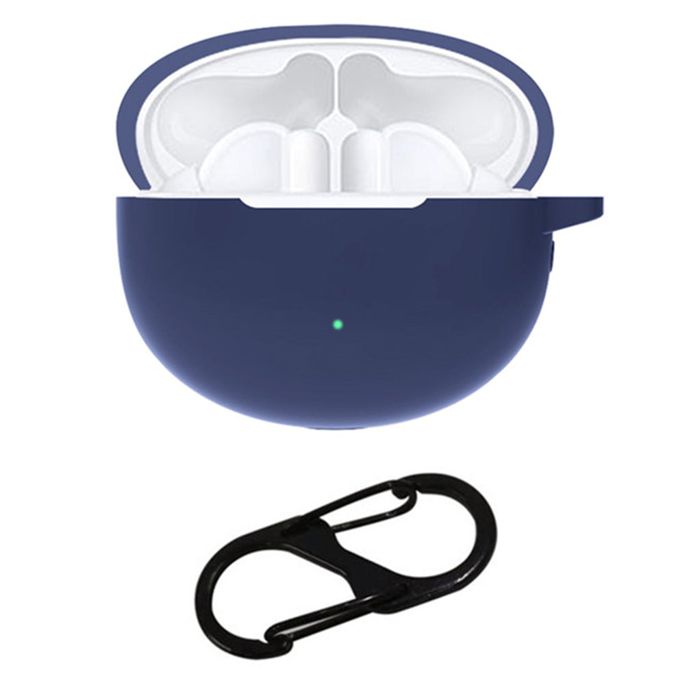 For Huawei FreeBuds 4i Bluetooth Earphone Silicone Case Anti-drop Cover with Hanging Buckle - Dark Blue