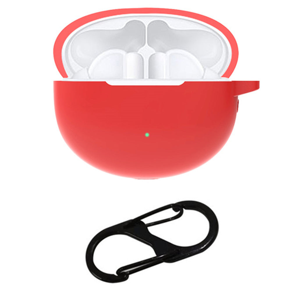 For Huawei FreeBuds 4i Bluetooth Earphone Silicone Case Anti-drop Cover with Hanging Buckle - Red