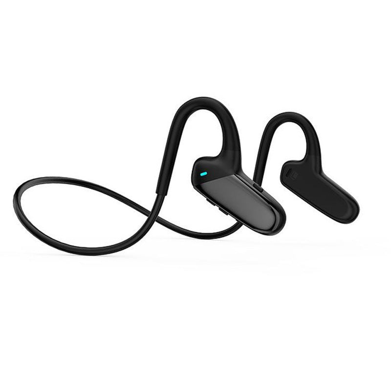 F808 Bone Conduction Headphone Wireless Bluetooth Earphones Stereo Sports Headset Waterproof with Mic - Black