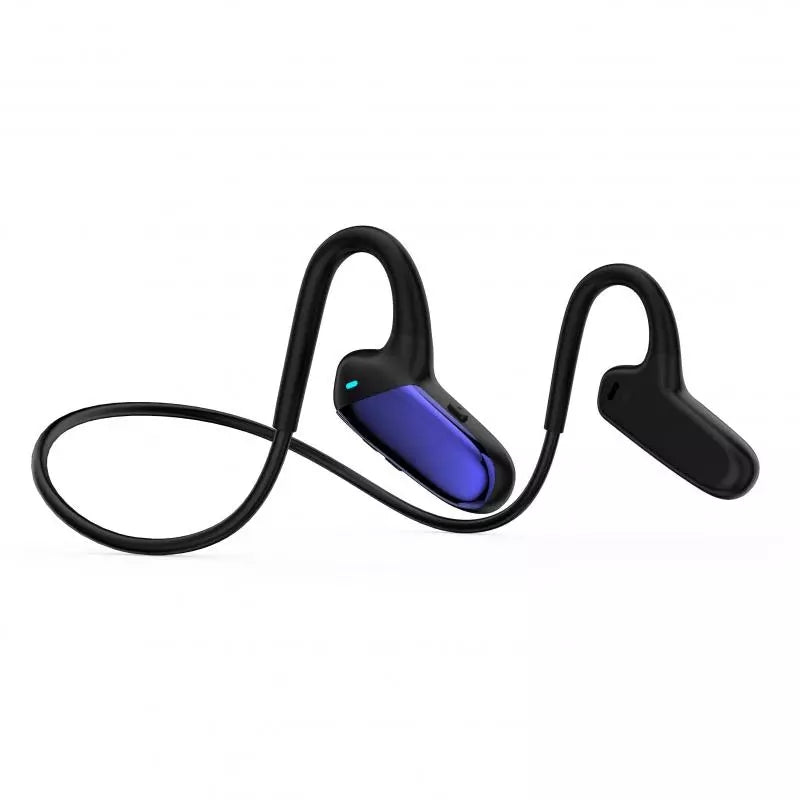 F808 Bone Conduction Headphone Wireless Bluetooth Earphones Stereo Sports Headset Waterproof with Mic - Blue