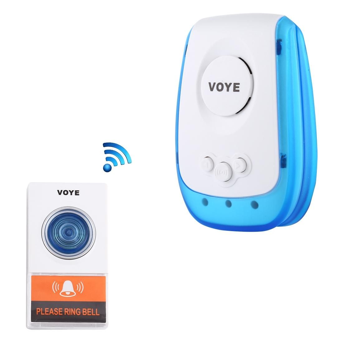 VOYE V009A Home Music Remote Control Wireless Doorbell with 38 Polyphony Sounds, US Plug (White)