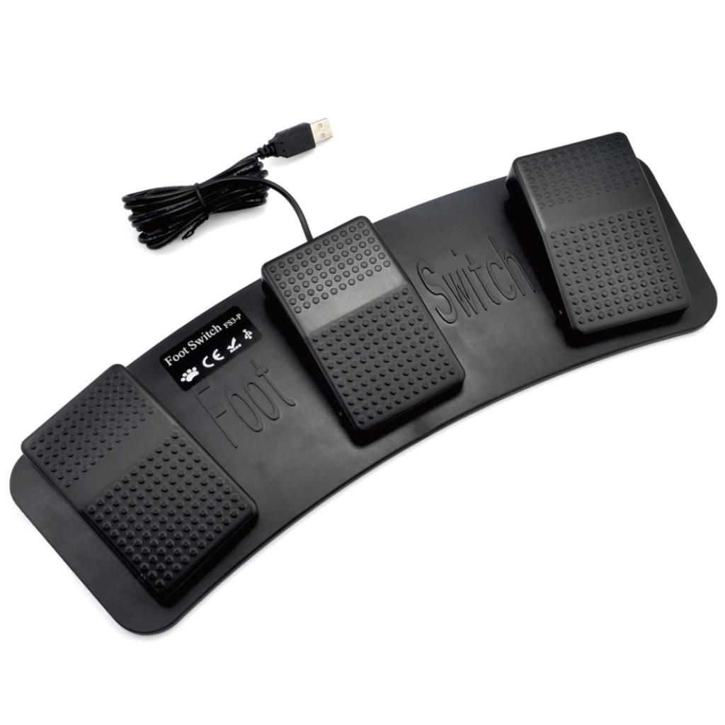 USB Triple Foot Switch Keyboard Mouse Control Action 3 Three Pedal HID for Game PC Laptop