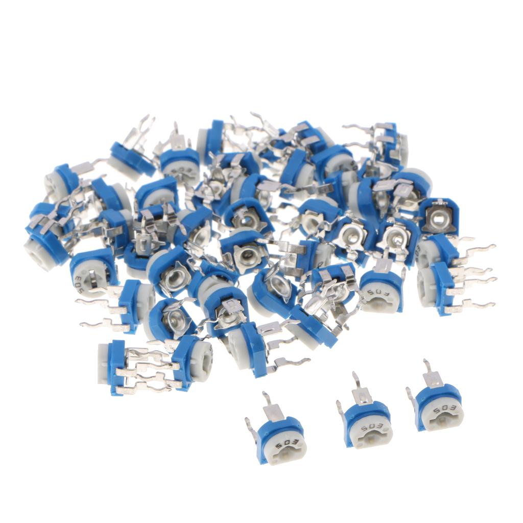 50x-10-Values-Linear-Trimmer-Potentiometer-Variable-Resistor-3-Terminal-50K