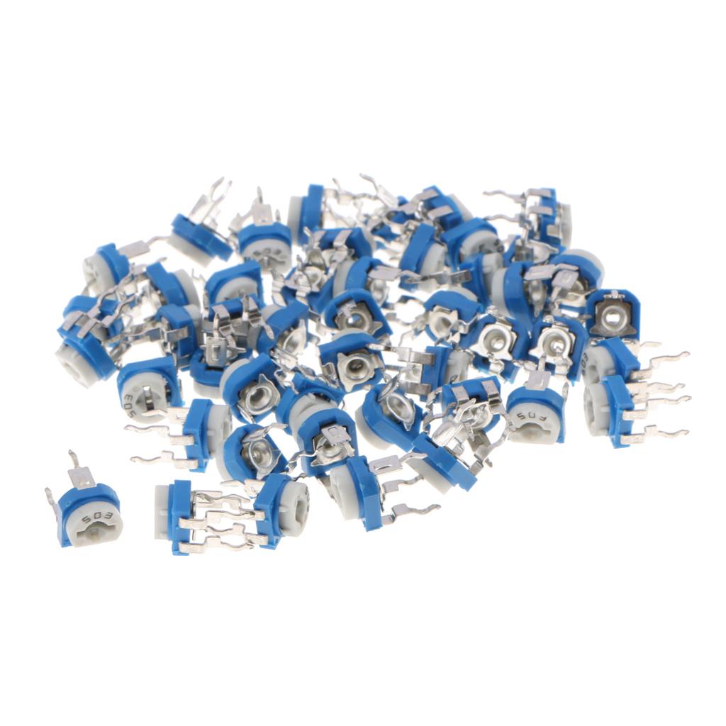 50x-10-Values-Linear-Trimmer-Potentiometer-Variable-Resistor-3-Terminal-50K