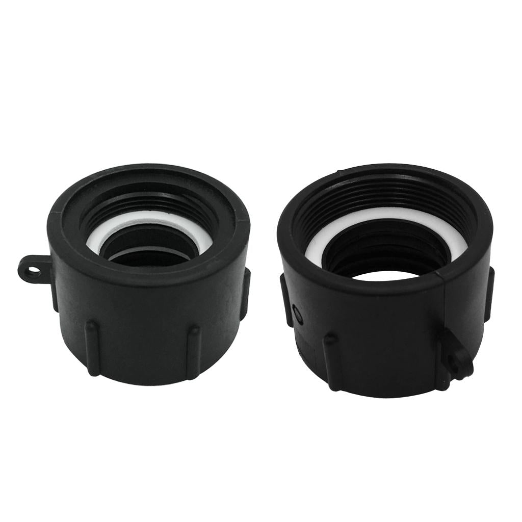 Plastic-Black-1000L-IBC-Water-Tank-Hose-Adapter-Hose-Connectors-Fittings-fine-thread-66mm