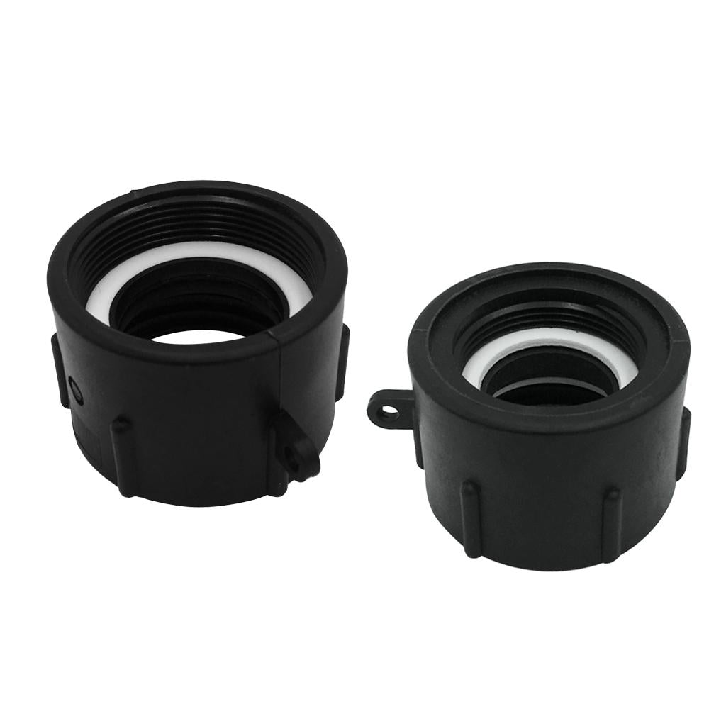 Plastic-Black-1000L-IBC-Water-Tank-Hose-Adapter-Hose-Connectors-Fittings-fine-thread-66mm