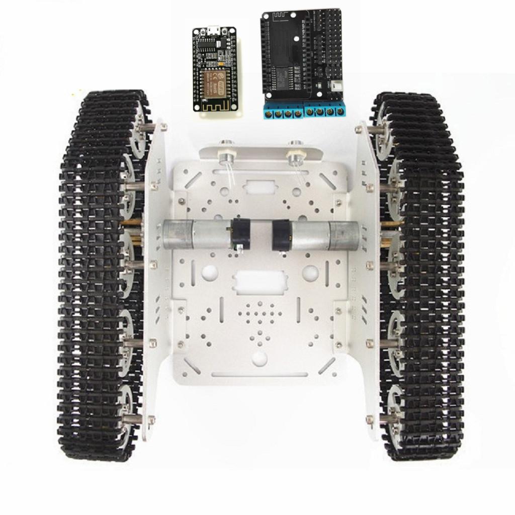 T300-Wi-fi-RC-Tank-Car-Chassis-Robot-Controlled-based-on-Nodemcu-ESP8266-Silver