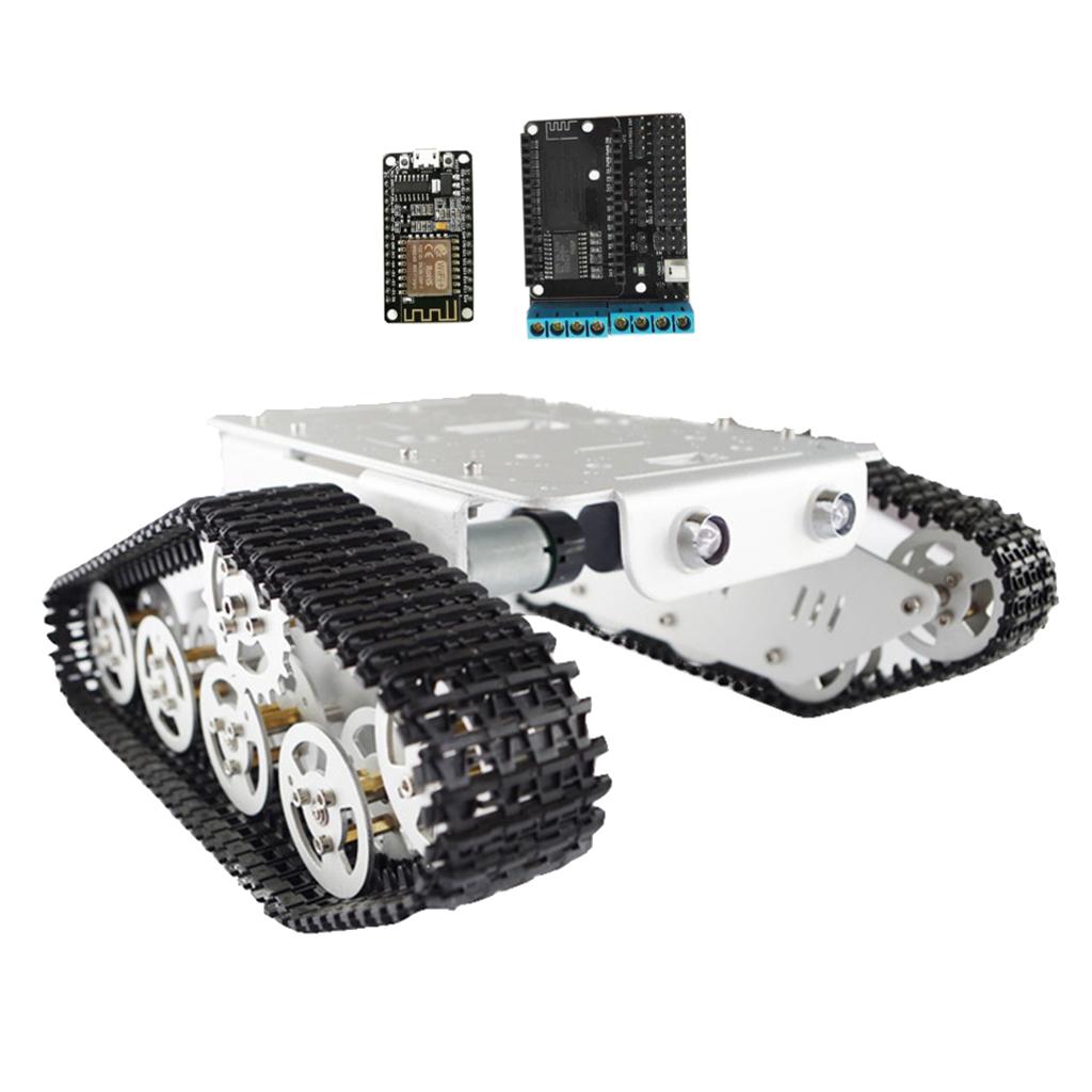 T300-Wi-fi-RC-Tank-Car-Chassis-Robot-Controlled-based-on-Nodemcu-ESP8266-Silver