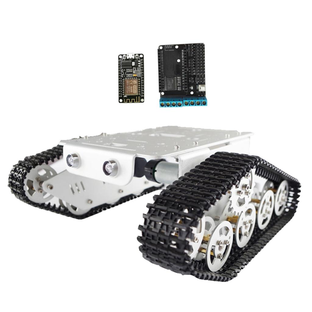 T300-Wi-fi-RC-Tank-Car-Chassis-Robot-Controlled-based-on-Nodemcu-ESP8266-Silver