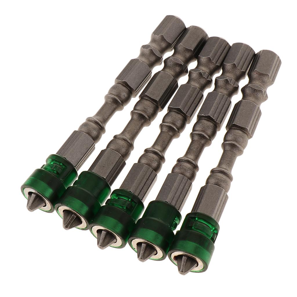 5-in-1-Phillips-Cross-Screwdriver-Bit-Set-Hex-for-Drill-Screw-Driver-Green