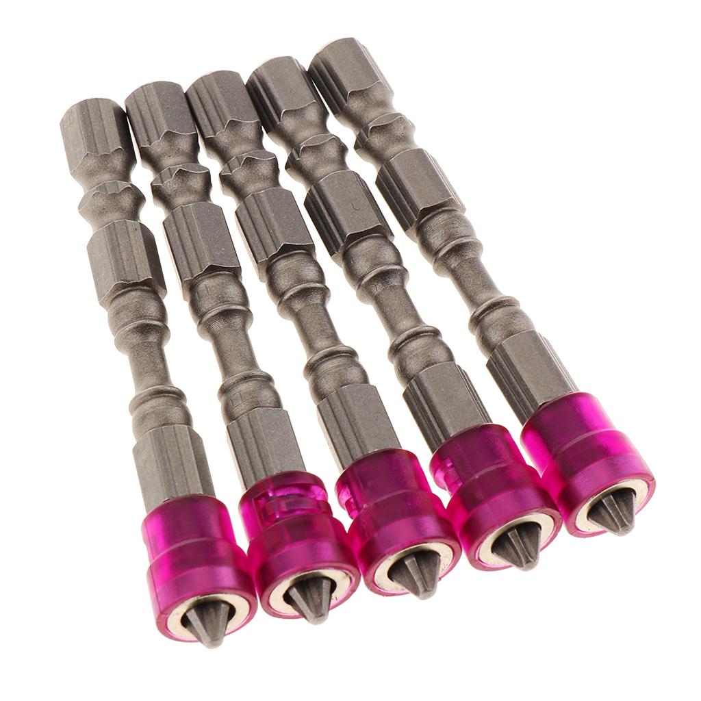 5-in-1-Phillips-Cross-Screwdriver-Bit-Set-Hex-for-Drill-Screw-Driver-Purple