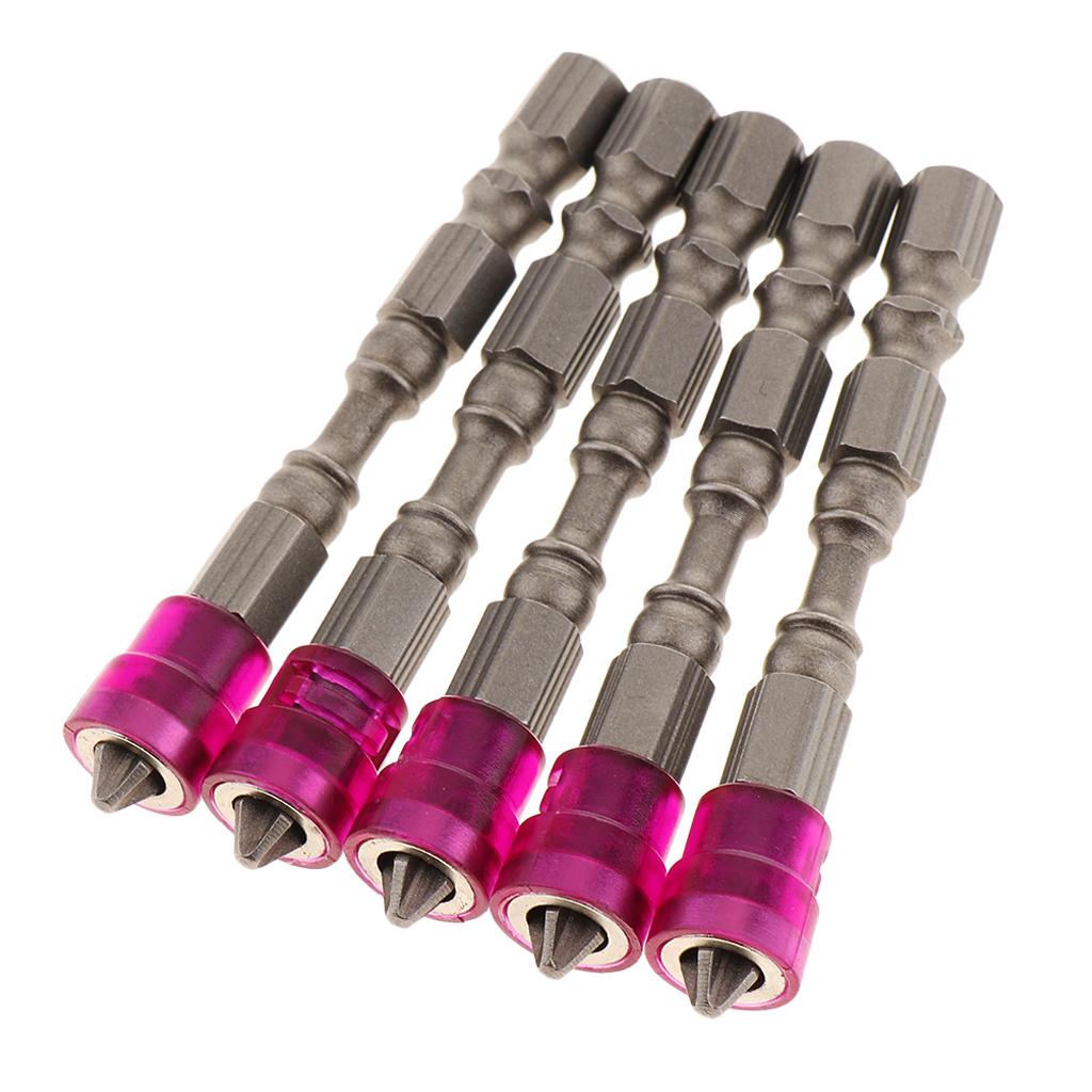 5-in-1-Phillips-Cross-Screwdriver-Bit-Set-Hex-for-Drill-Screw-Driver-Purple