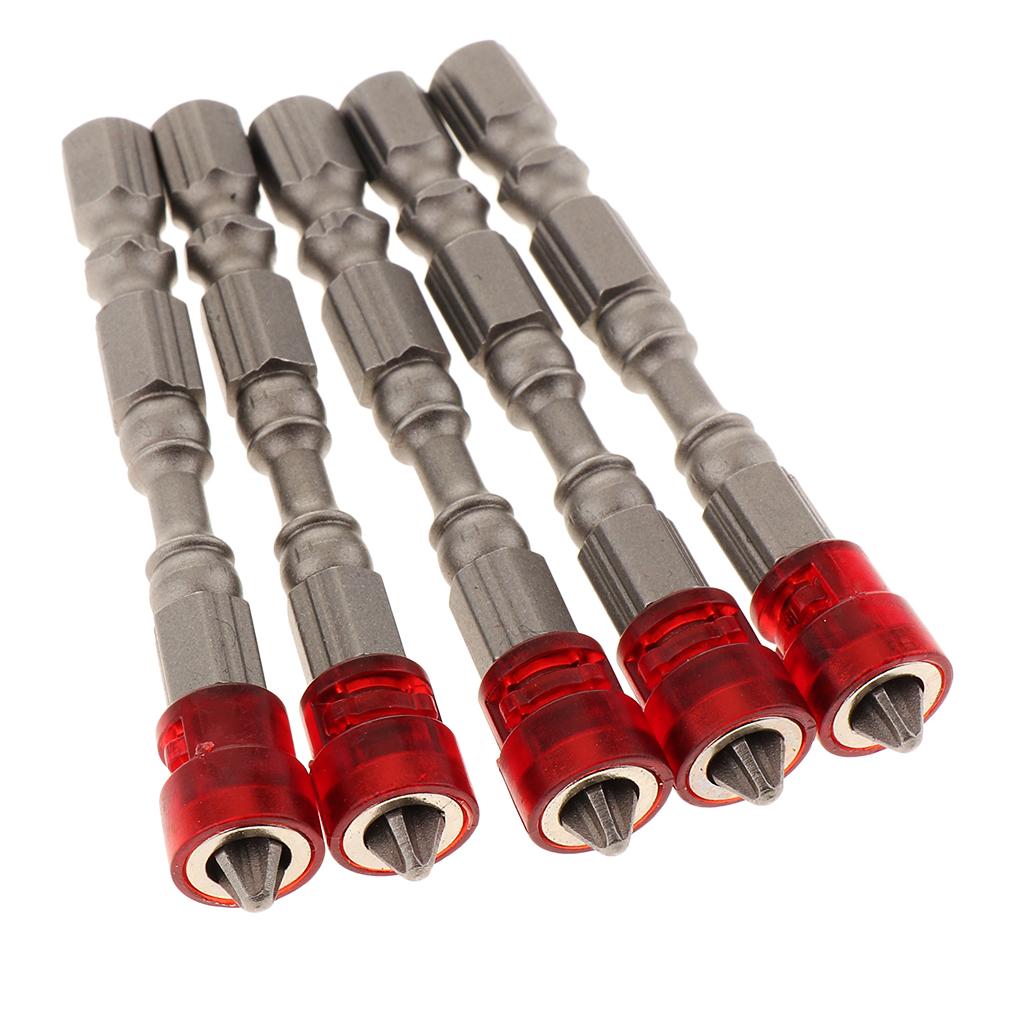 5-in-1-Phillips-Cross-Screwdriver-Bit-Set-Hex-for-Drill-Screw-Driver-Red