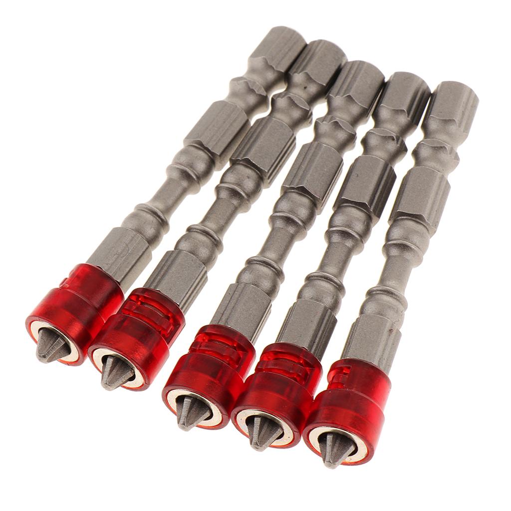 5-in-1-Phillips-Cross-Screwdriver-Bit-Set-Hex-for-Drill-Screw-Driver-Red