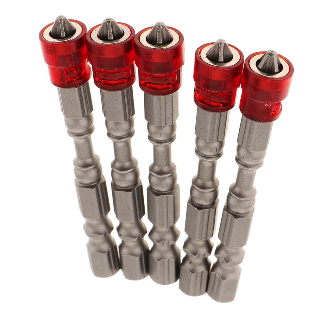 5-in-1-Phillips-Cross-Screwdriver-Bit-Set-Hex-for-Drill-Screw-Driver-Red