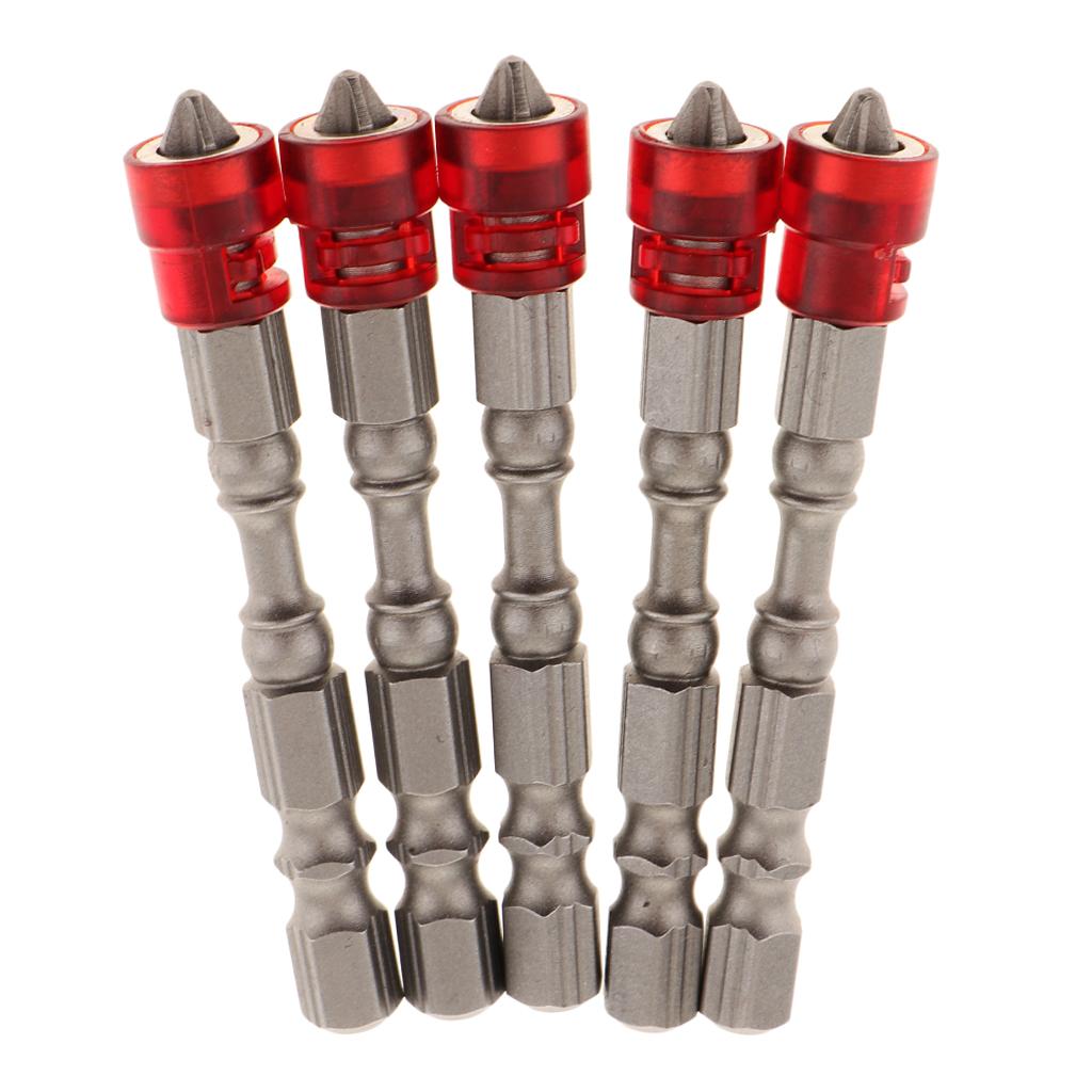 5-in-1-Phillips-Cross-Screwdriver-Bit-Set-Hex-for-Drill-Screw-Driver-Red