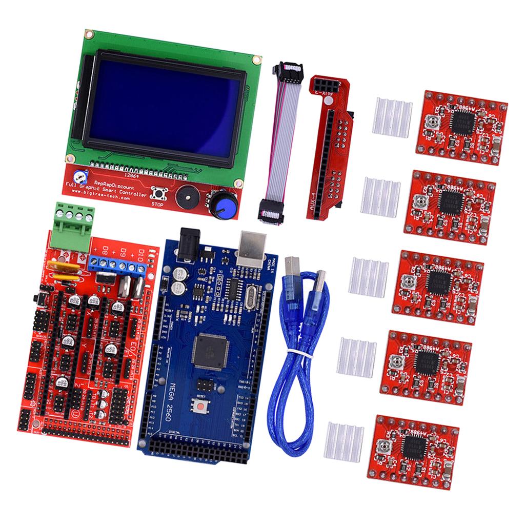 3D-Printer-Kit-with-RAMPS-1.4-Controller-+-Mega-2560-board-+-5pcs-A4988-Stepper-Motor-Driver-with-Heatsink-+-LCD-Graphic-Smart-Display-Controller