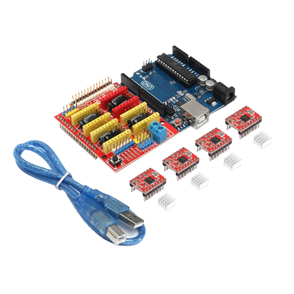 3D-Printer-Kit-with-USB-Cable-+-CNC-Shield-Board-+-4pcs-A4988-Stepper-Motor-Driver-with-Heatsink-+-R3-Board-Smart-Display-Controller